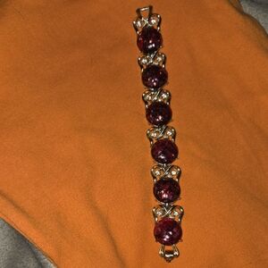 Coro Bracelet with Deep Red Stones